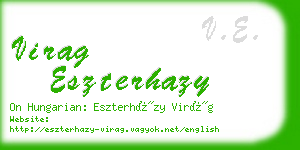 virag eszterhazy business card